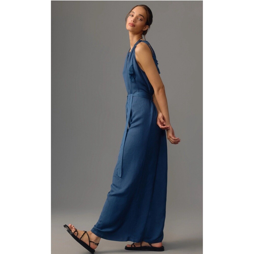 Anthropologie Corey Lynn Calter Jumpsuit Women Blue Sleeveless Linen Small NWT